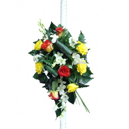 Lumanari cununie trandafiri si dendrobium