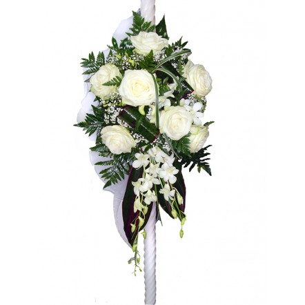 Lumanari cununie trandafiri albi si dendrobium