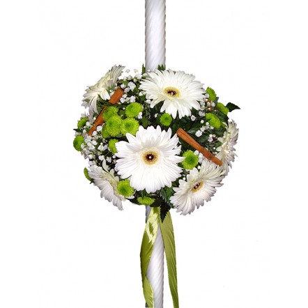 Lumanari cununie gerbera si crizanteme santini