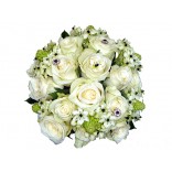 Buchet mireasa trandafiri albi